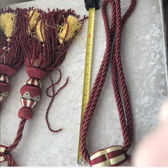 NWOT Custom Decorative elegant curtain tassel tiebacks with beading (set) - Picture 8 of 8